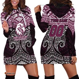 Personalized Manly Warringah Sea Eagles Hoodie Dress Polynesian Tribal Pattern Style TS04