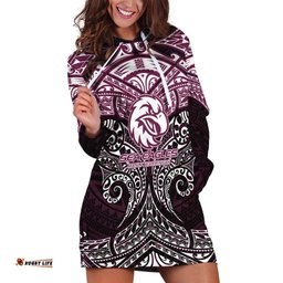Personalized Manly Warringah Sea Eagles Hoodie Dress Polynesian Tribal Pattern Style TS04