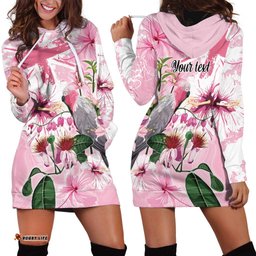 Personalised Australia Day Hoodie Dress Pink Parrot Bird Opal Art LT9