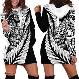 Koru Fern New Zealand Maori Tribal Warrior Hoodie Dress LT9