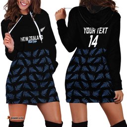 New Zealand Silver Fern Cricket Custom Hoodie Dress Black Cap T20 Version LT14