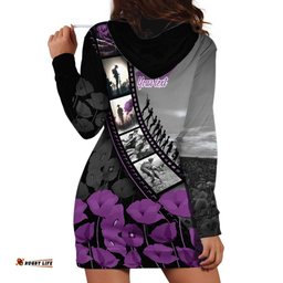 Personalised Remembering ANZAC Lest We Forget Hoodie Dress Vintage Film Frame Memorial Purple Poppy LT9