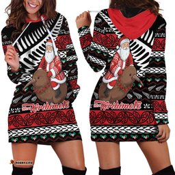 New Zealand Kiwi Santa Christmas Hoodie Dress He Wairua Kirihimete LT9
