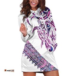 Mawhero Paua shell Kowhaiwhai Taniko Personalised Hoodie Dress Turtle Tattoo Maori Tribal Style LT9
