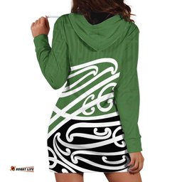 Green Fern New Zealand Kowhai Ngutukak Hoodie Dress LT9