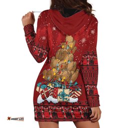 Funny Kiwi Bird Xmas Tree Hoodie Dress New Zealand Tribal Christmas Spirit LT9