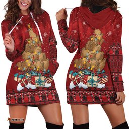 Funny Kiwi Bird Xmas Tree Hoodie Dress New Zealand Tribal Christmas Spirit LT9