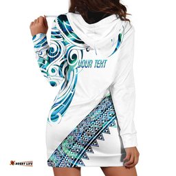 Kahui Whetu Paua shell Kowhaiwhai Taniko Personalised Hoodie Dress Turtle Tattoo Maori Tribal Style LT9