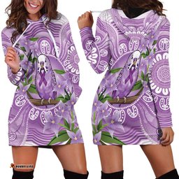 Epilepsy Awareness Budgerigar Australia Hoodie Dress Budgie Purple Ribbon Boronia Aboriginal LT14