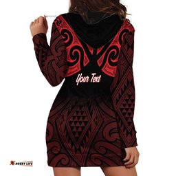 Personalised Keep Maori Wards New Zealand Hoodie Dress Stronger Together Aotearoa Taniko LT14