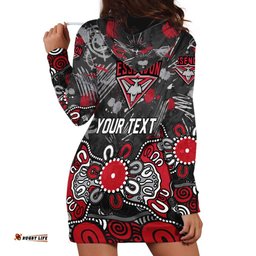 Personalized Essendon Bombers Hoodie Dress Aboriginal Dot Painting Graffiti Style TS04