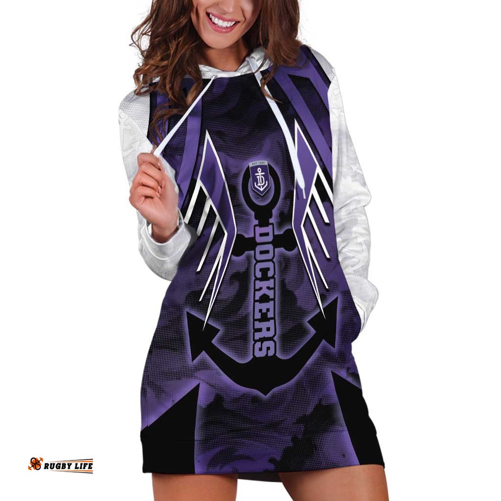 Custom Fremantle Football Hoodie Dress Dockers Anchor Sporty Style DT05