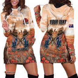 Personalised ANZAC Day Hoodie Dress Commemorative Soldier Tribute DT05