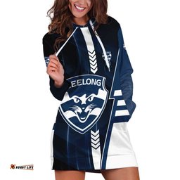 Personalized Geelong Cats Hoodie Dress Modern Geometric Sports Graphic Style TS04