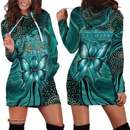 Personalised Ovarian Cancer Awareness Hoodie Dress This Is What A Fighter Looks Like DT05