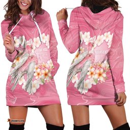 Personalised Pink Galah Australia Valentine's Day Hoodie Dress I Love You With All My Heart LT14