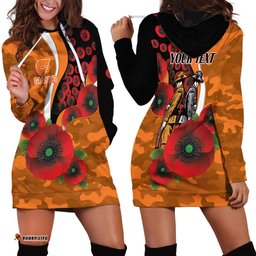 Greater Giants ANZAC Personalised Hoodie Dress Lest We Forget Poppy Camo LT9