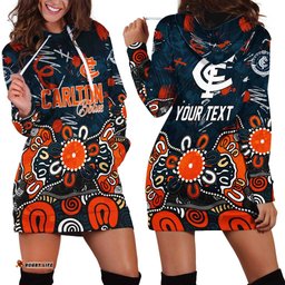 Personalized Carlton Blues Hoodie Dress Aboriginal Dot Painting Graffiti Style TS04