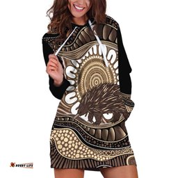 Indigenous Echidna Australia Hoodie Dress Australian Aboriginal Art Proud LT14