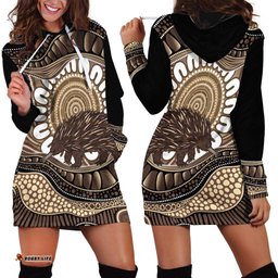 Indigenous Echidna Australia Hoodie Dress Australian Aboriginal Art Proud LT14