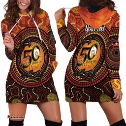 NAIDOC Week 2026 Personalised Hoodie Dress 50 Years of Deadly Lizard Kangaroo Aboriginal Art LT14