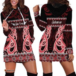 Kia Ora New Zealand Hoodie Dress Maori Language Week Whero Taniko Motif LT14