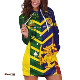 Custom Sri Lanka And Australia Cricket Hoodie Dress 2025 The Lions Baggy Greens Together LT14