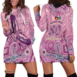 NAIDOC Week - 50 Years Deadly Hoodie Dress Pastel Wings LT7