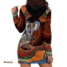 Indigenous Koala Australia Hoodie Dress Australian Aboriginal Art Proud LT14