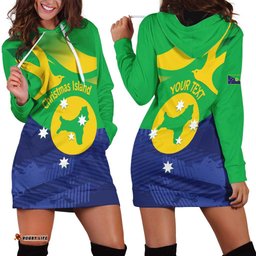 Personalised Australia Christmas Island Hoodie Dress Wilayah Pulau Krismas Flag Color LT14
