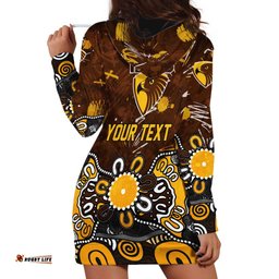 Personalized Hawthorn Hawks Hoodie Dress Aboriginal Dot Painting Graffiti Style TS04