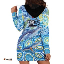 NAIDOC Week 2026 Hoodie Dress Dreaming of Whales Aboriginal Dot Art LT9