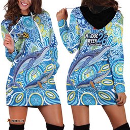 NAIDOC Week 2026 Hoodie Dress Dreaming of Whales Aboriginal Dot Art LT9