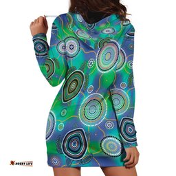 NAIDOC 50 Years of Deadly Hoodie Dress Sea Turtle Aboriginal Dot Art LT19