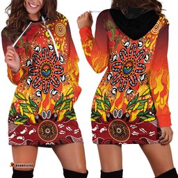 NAIDOC Week 2026 Hoodie Dress 50 Years of Deadly Aboriginal Dot Art LT9