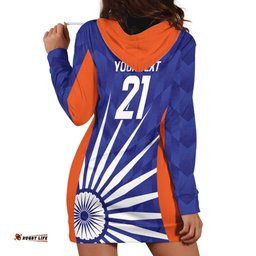 India Cricket Custom Hoodie Dress Ashoka Chakra with Flag Style LT9