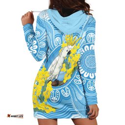 World Diabetes Day Australia Hoodie Dress Yellow-crested Cockatoo Golden Wattle Aboriginal LT14
