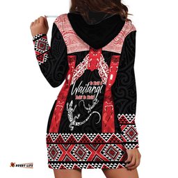 Toitu Te Tiriti O Waitangi Hoodie Dress Maori Wharenui With Taniko Motifs LT14