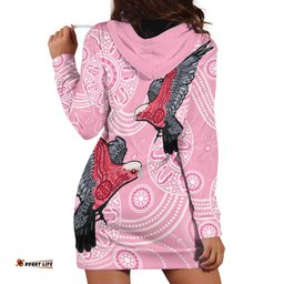 Pink Galah Aussie Aboriginal Hoodie Dress Soaring High LT7