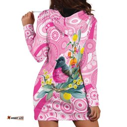 Pink Robin Aboriginal Inspired Hoodie Dress LT9