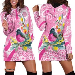 Pink Robin Aboriginal Inspired Hoodie Dress LT9