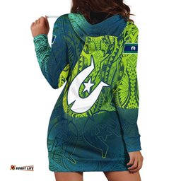 Torres Strait Islands Hoodie Dress Vibrant Polynesian Tribal Pattern Art TS04