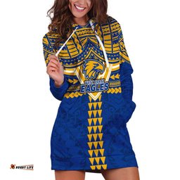 Personalized West Coast Eagles Hoodie Dress Polynesian Tribal Pattern Heritage Football TS04
