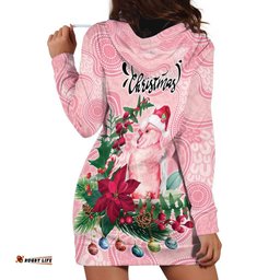 Watercolor Pink Galah Flowers Hoodie Dress Australia Christmas Vibes LT9
