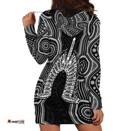 Torres Strait Islander Hoodie Dress Flag Feather Headdress Indigenous Dotwork Tribal Art TS04