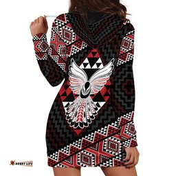 Taniko Aotearoa Hoodie Dress Poutama Mix Piwakawaka - Ver02 LT7