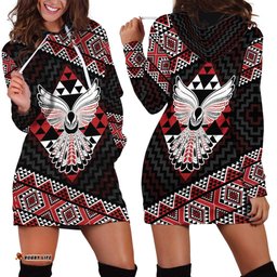 Taniko Aotearoa Hoodie Dress Poutama Mix Piwakawaka - Ver02 LT7