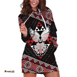 Taniko Aotearoa Hoodie Dress Poutama Mix Piwakawaka - Ver02 LT7
