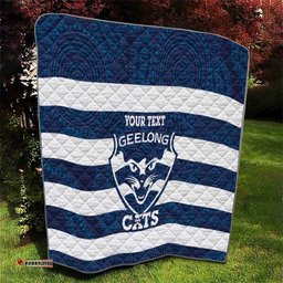 AFL Cats Football Custom Quilt Geelong Proud Indigenous Art LT14