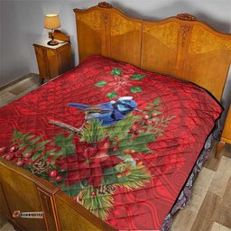 Aussie Superb Fairywren Bird Quilt Aboriginal Inspired Christmas LT9